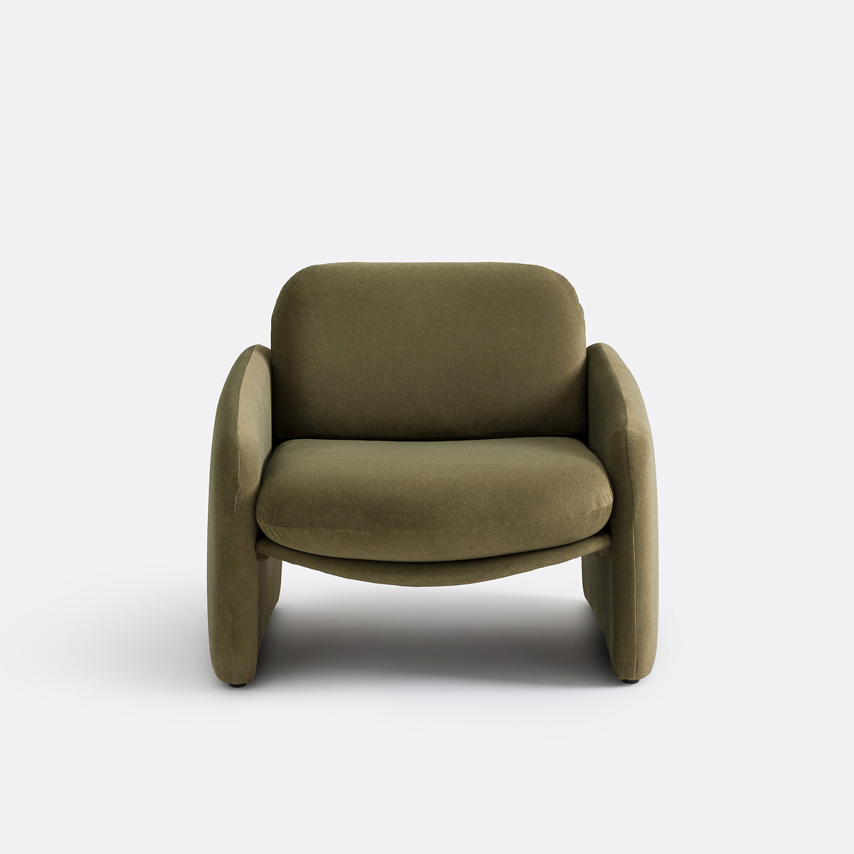 Fauteuil rembourré, velours mat, Bellagio vert foncé/vert clair, LA REDOUTE INTERIEURS