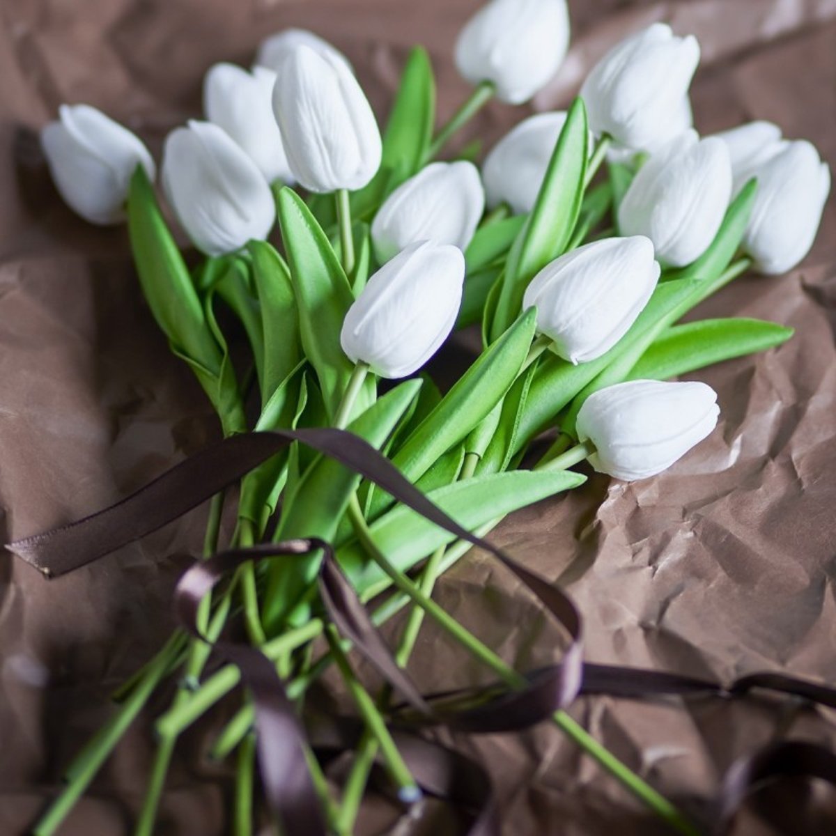 Bouquet de tulipes artificielles TULIP blanc, BLOOMINGVILLE