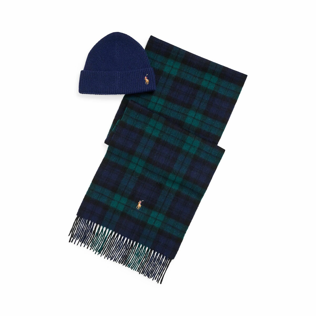Coffret et bonnet en laine vierge bleu marine, POLO RALPH LAUREN