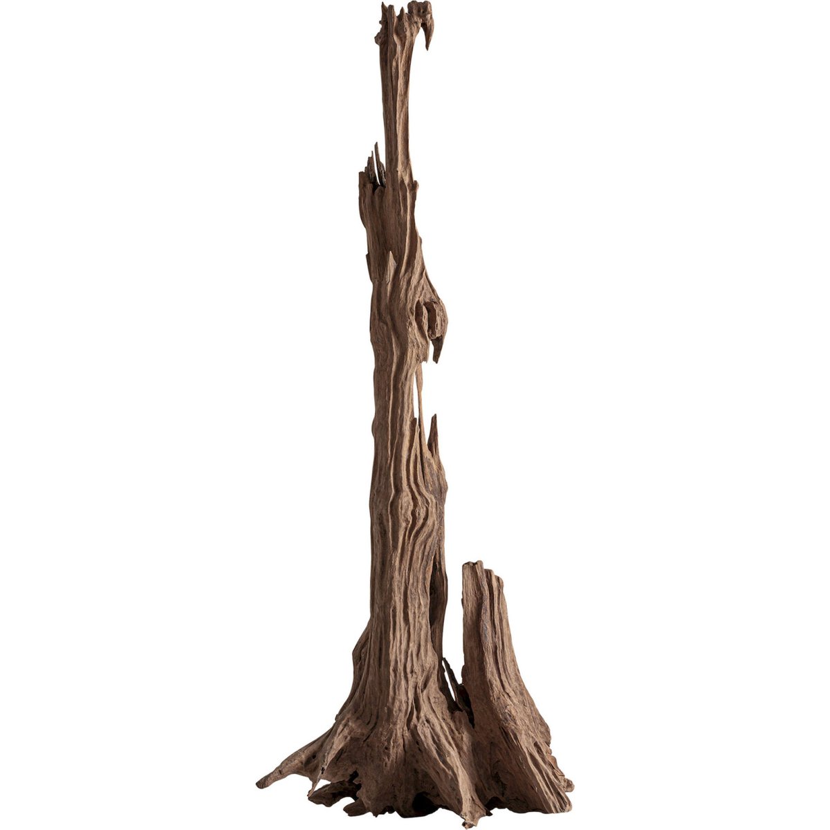 Sculpture sur pied en teck, Style ethnique brun naturel, RECOLLECTION