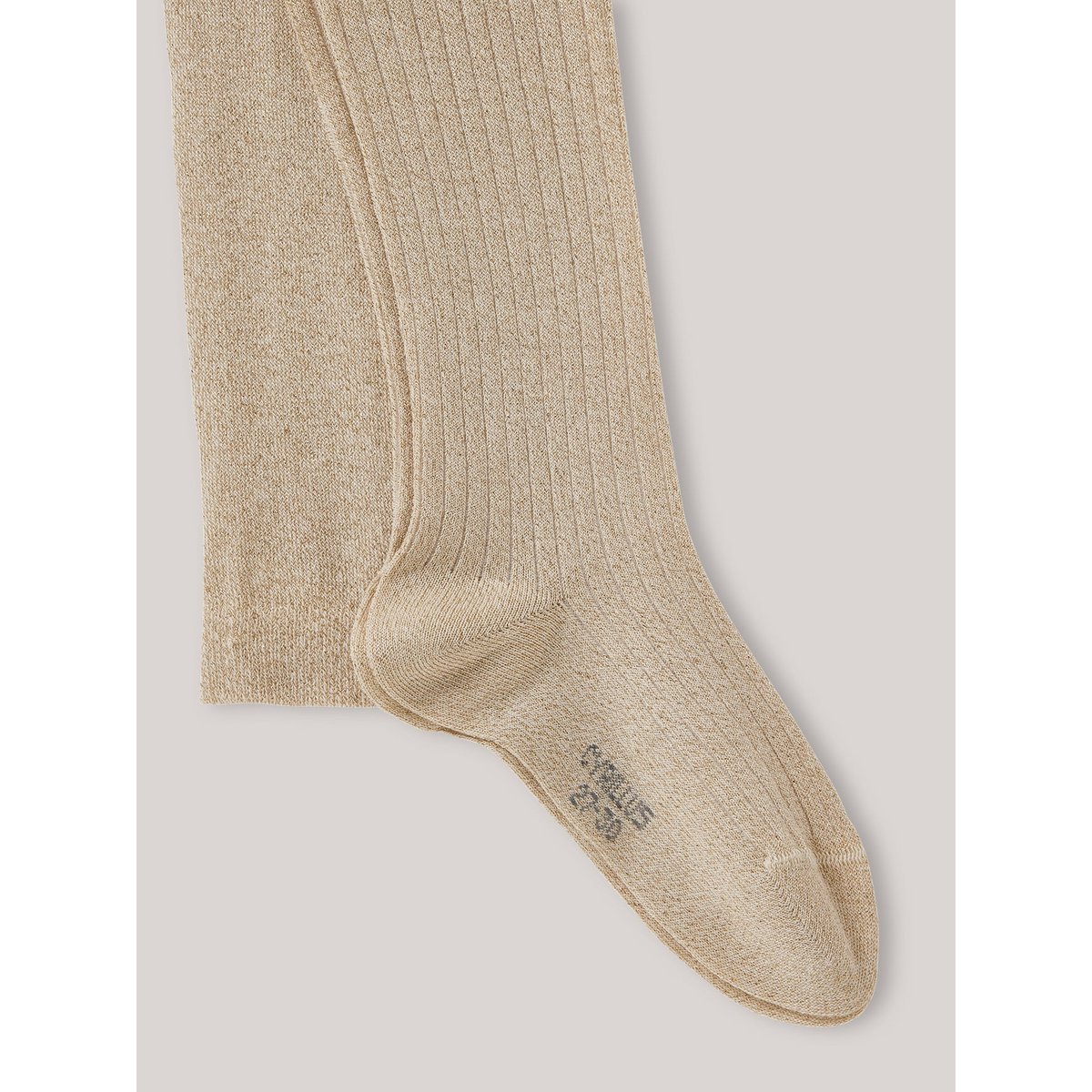 Collants métallisés à côtes ecru, CYRILLUS