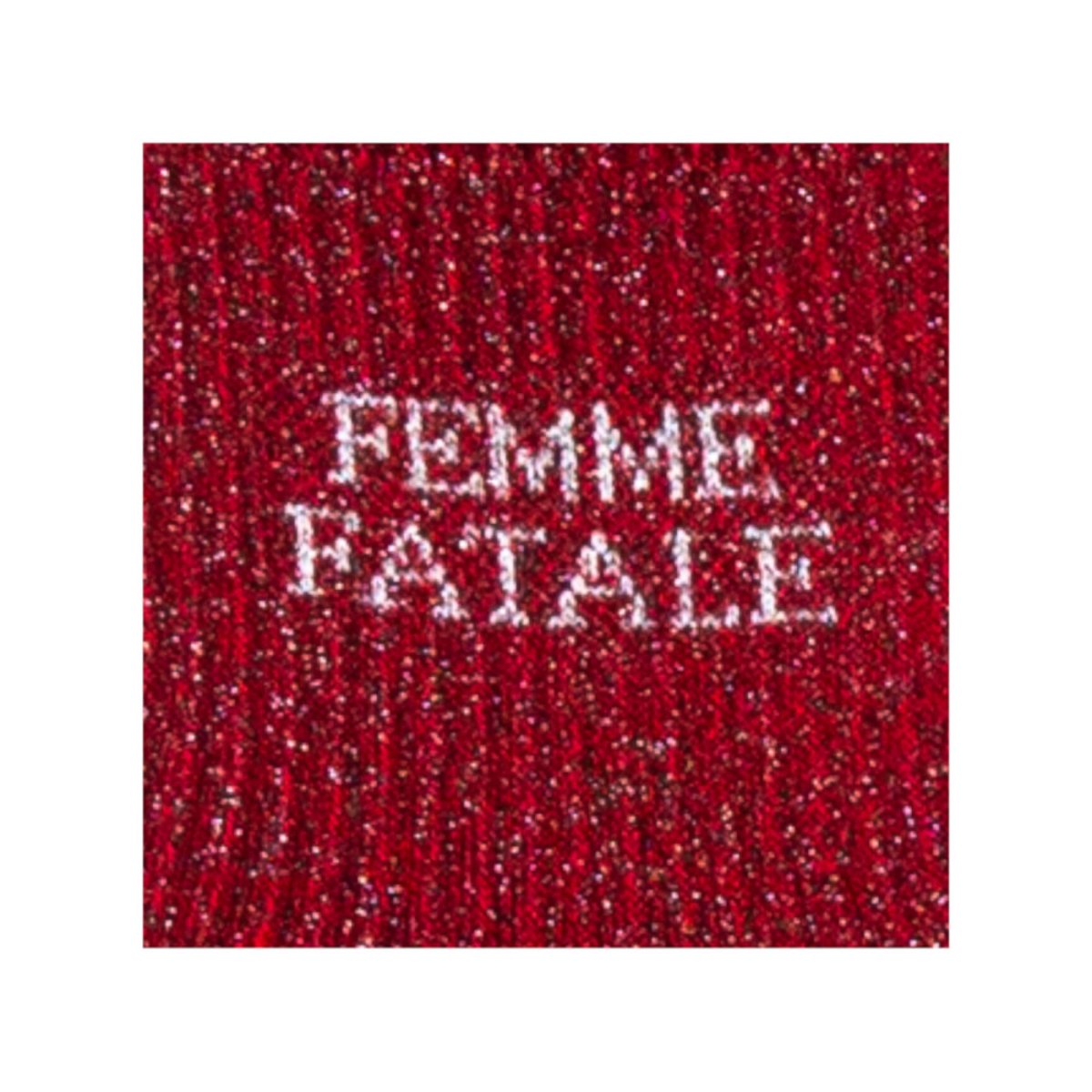 Socquettes à côtes message 'Femme fatale' en coton fabrication française rouge, ACHILE