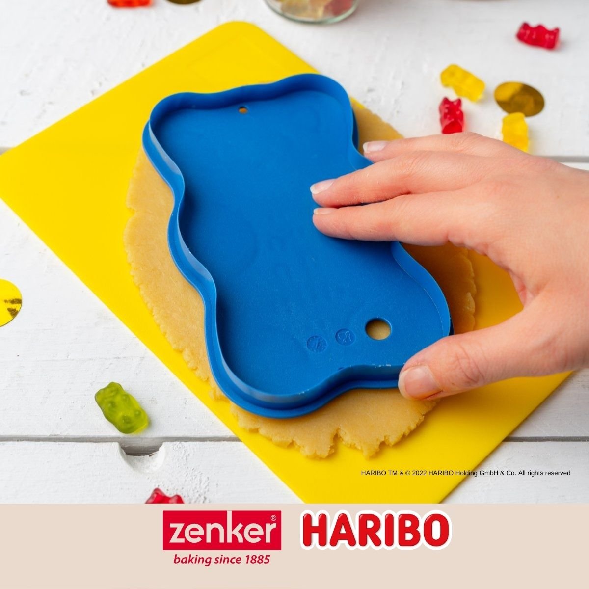 Emporte-pièce biscuits 2 en 1 HARIBO bleu, ZENKER