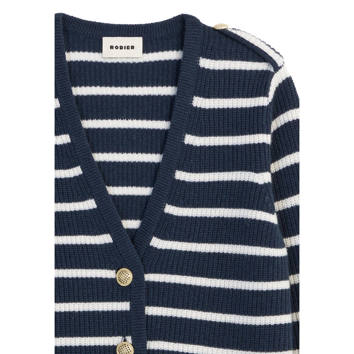 Gilet rayé en laine bleu denim, RODIER