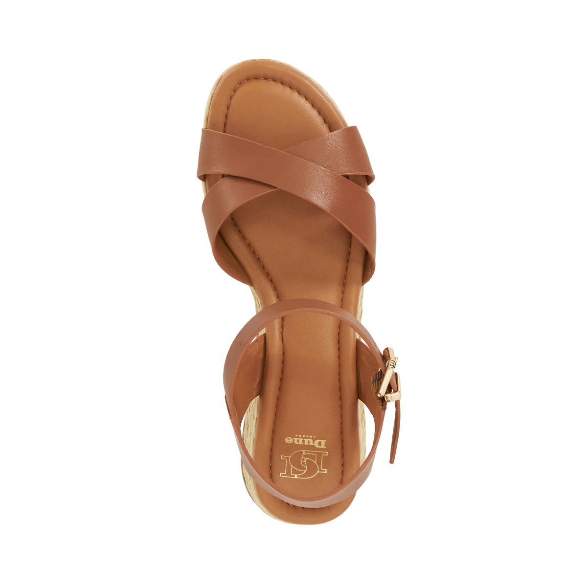 Sandales à plateformes en cuir raphia - LITTLETON tan-leather, DUNE LONDON
