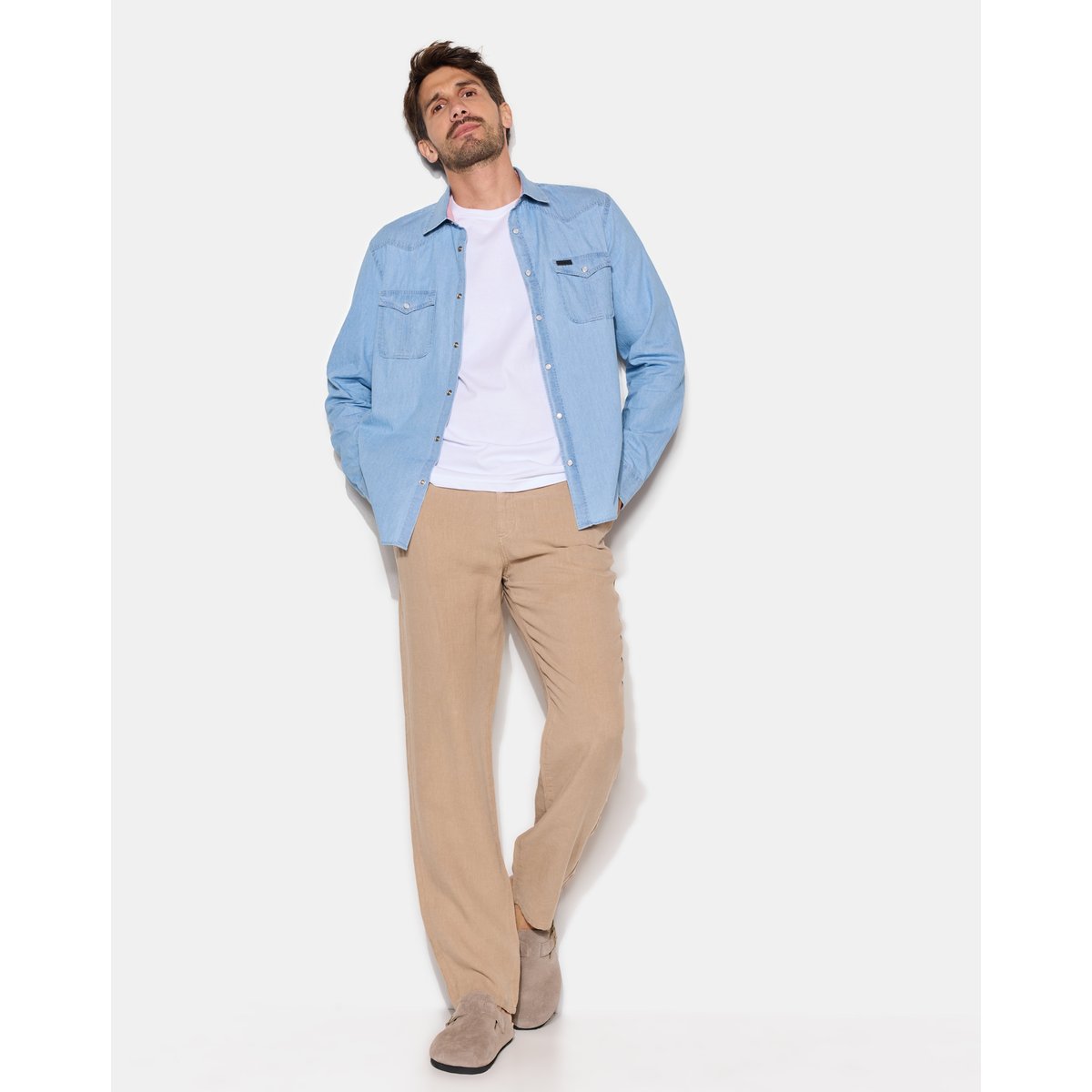 Chemise en coton DENZEL bleu ciel, CHEVIGNON