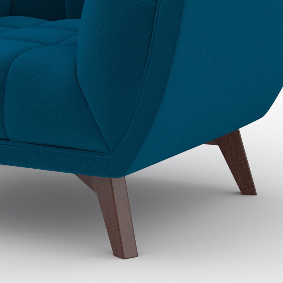 Ensemble canapé et fauteuil en velours 3 places - MONA bleu foncé, MAISON PAVANE