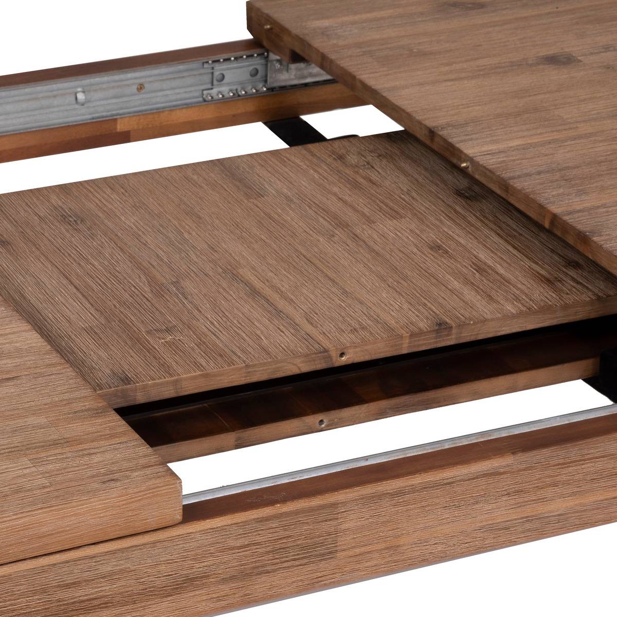 Table à manger extensible bois d'acacia massif 6 à 8 couverts SABOR bois naturel, ATMOSPHERA