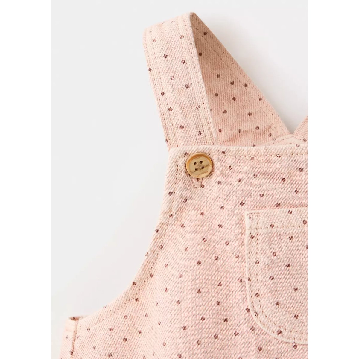 Salopette en denim à pois rose pastel, MANGO BABY