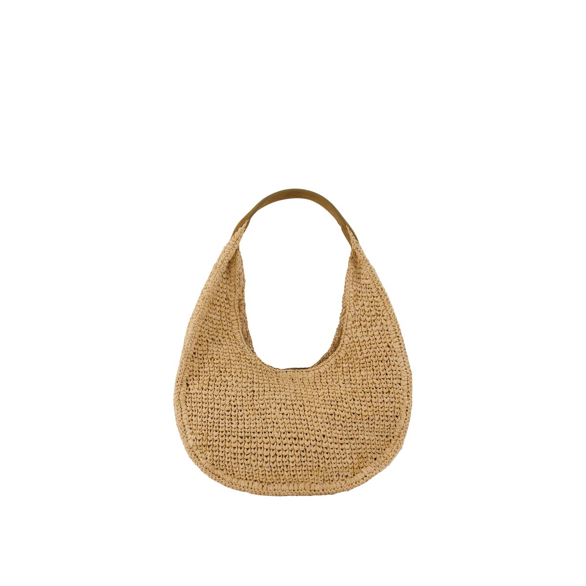 Sac à main demi-lune raphia tressé M ALLANE naturel, IKKS