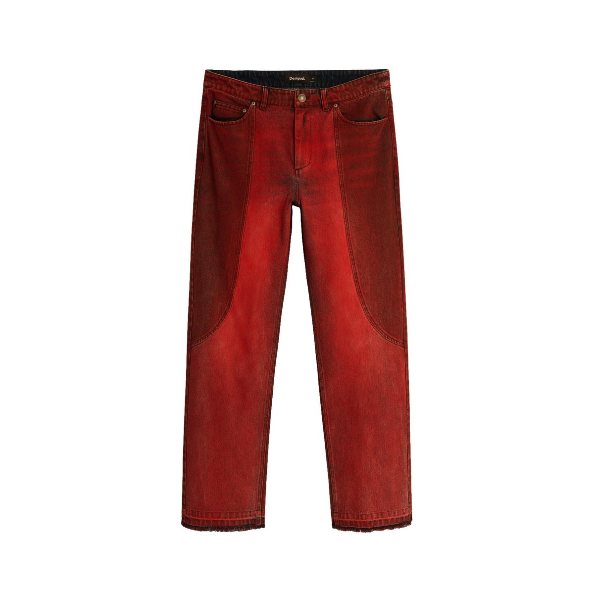 Jean à panneaux rouge, DESIGUAL