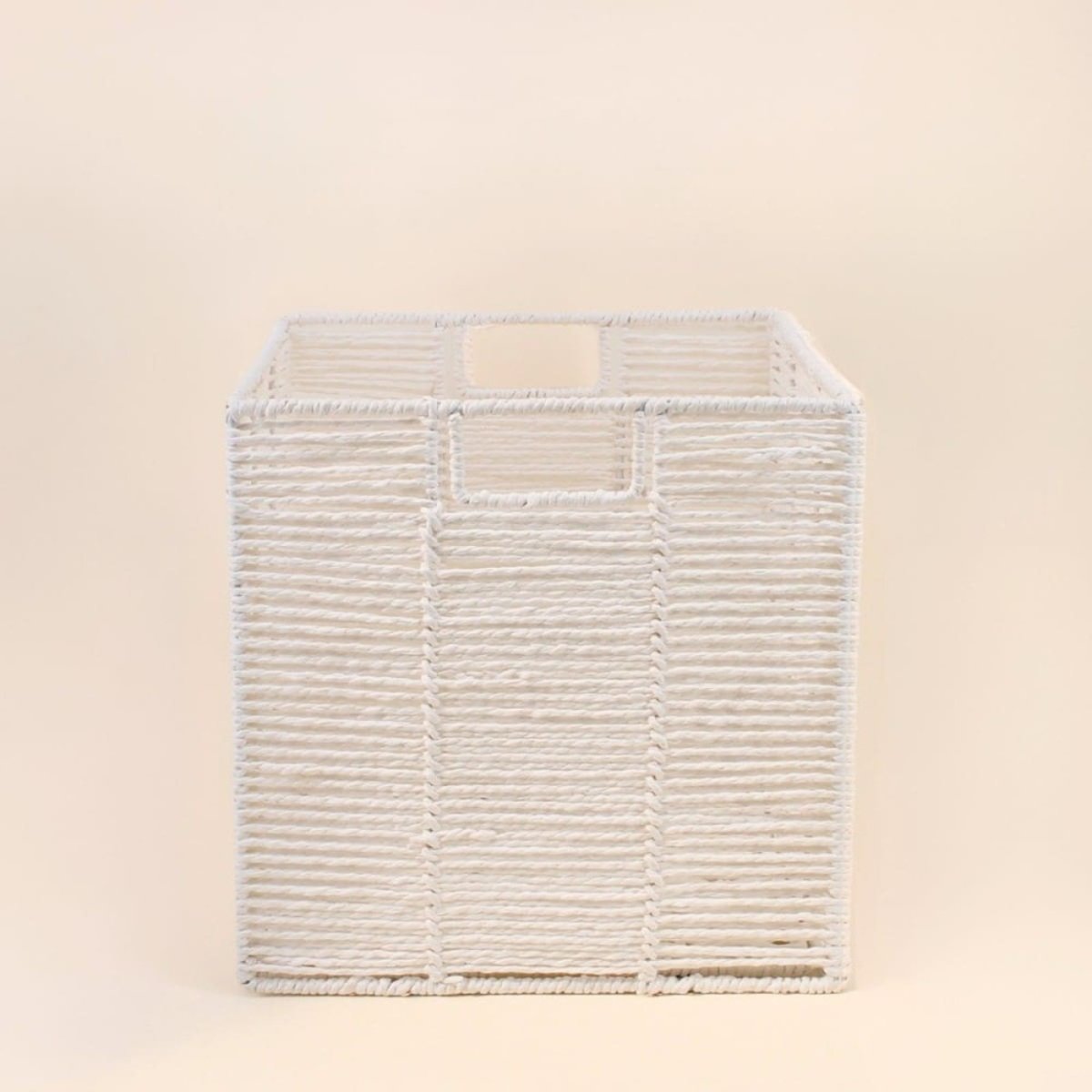 Cube rangement pliable en papier blanc 31x31x31cm blanc, ORNAMI