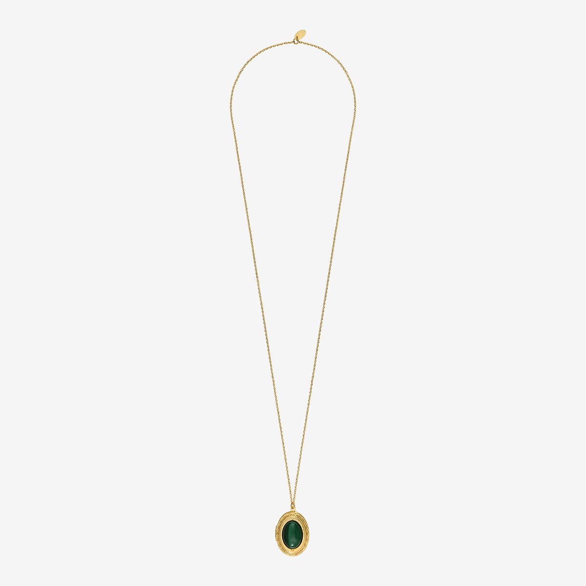 Collier doré malachite oval - eden malachite vert, CAROLINE NAJMAN