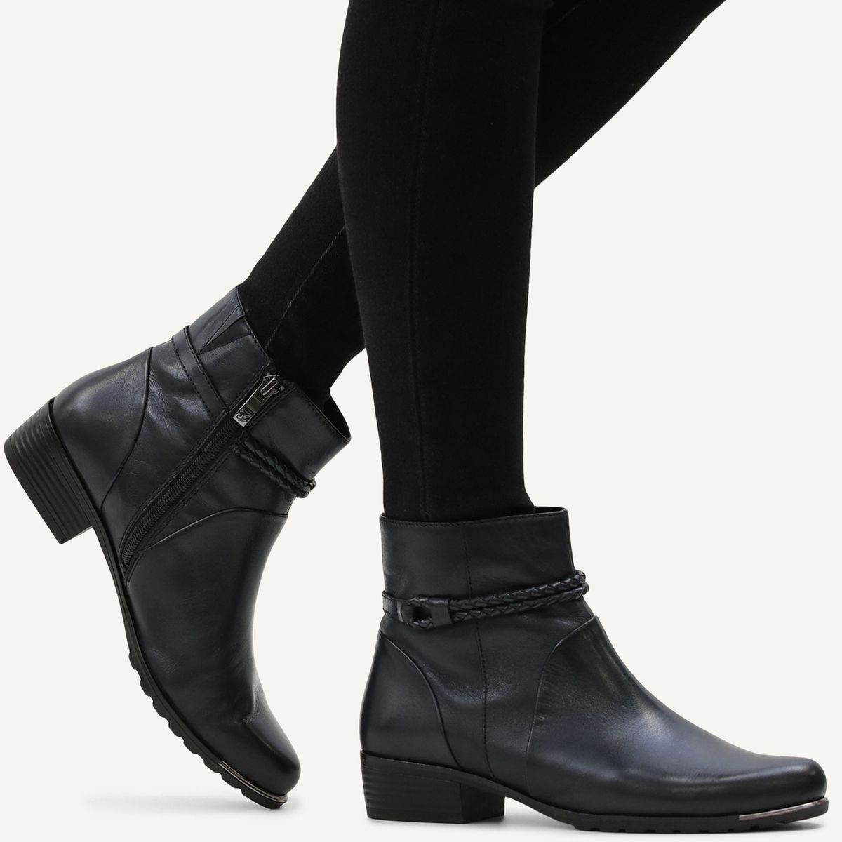 Bottine en cuir bleu océan nappa, CAPRICE