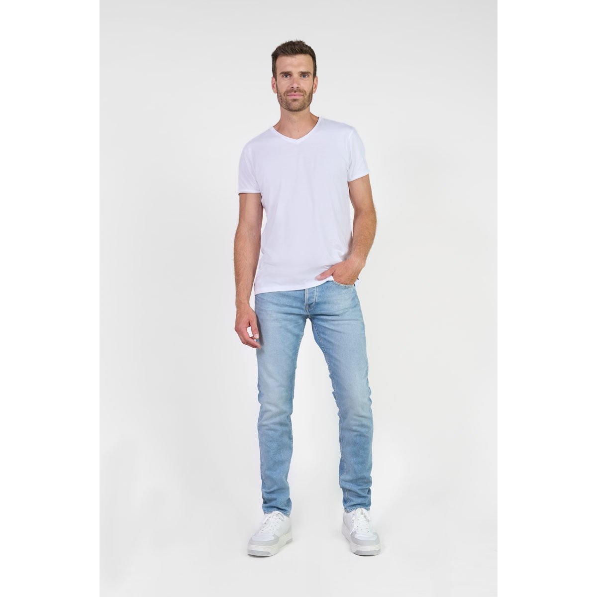 Jeans slim stretch 700/11, longueur 34 blue, LE TEMPS DES CERISES