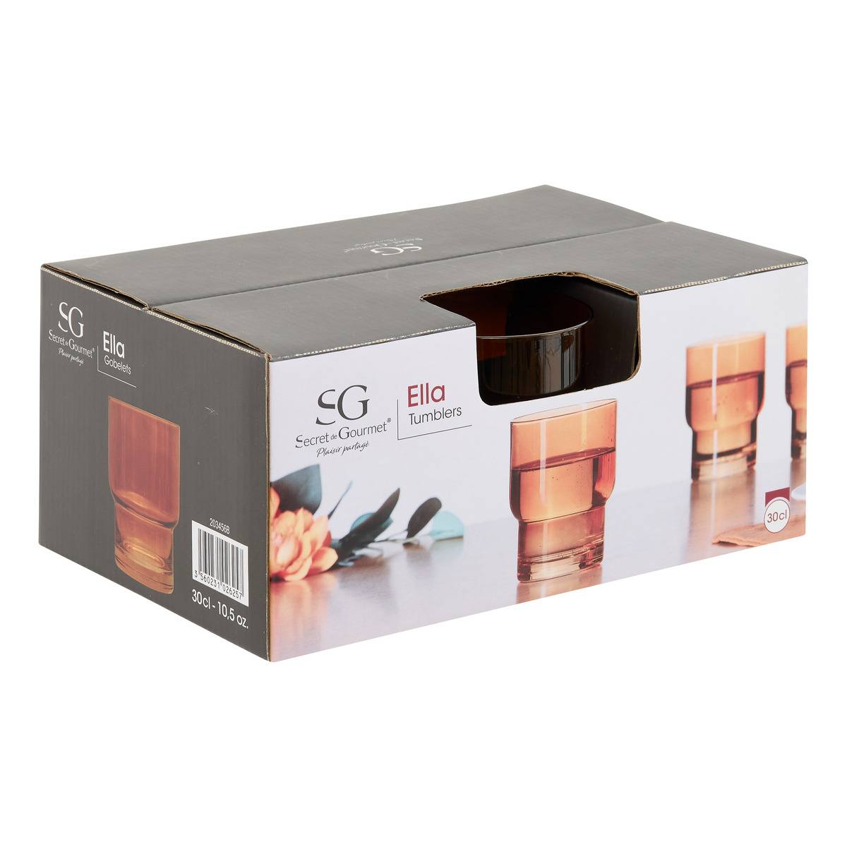 Lot de 6 gobelets ELLA jaune, ATMOSPHERA
