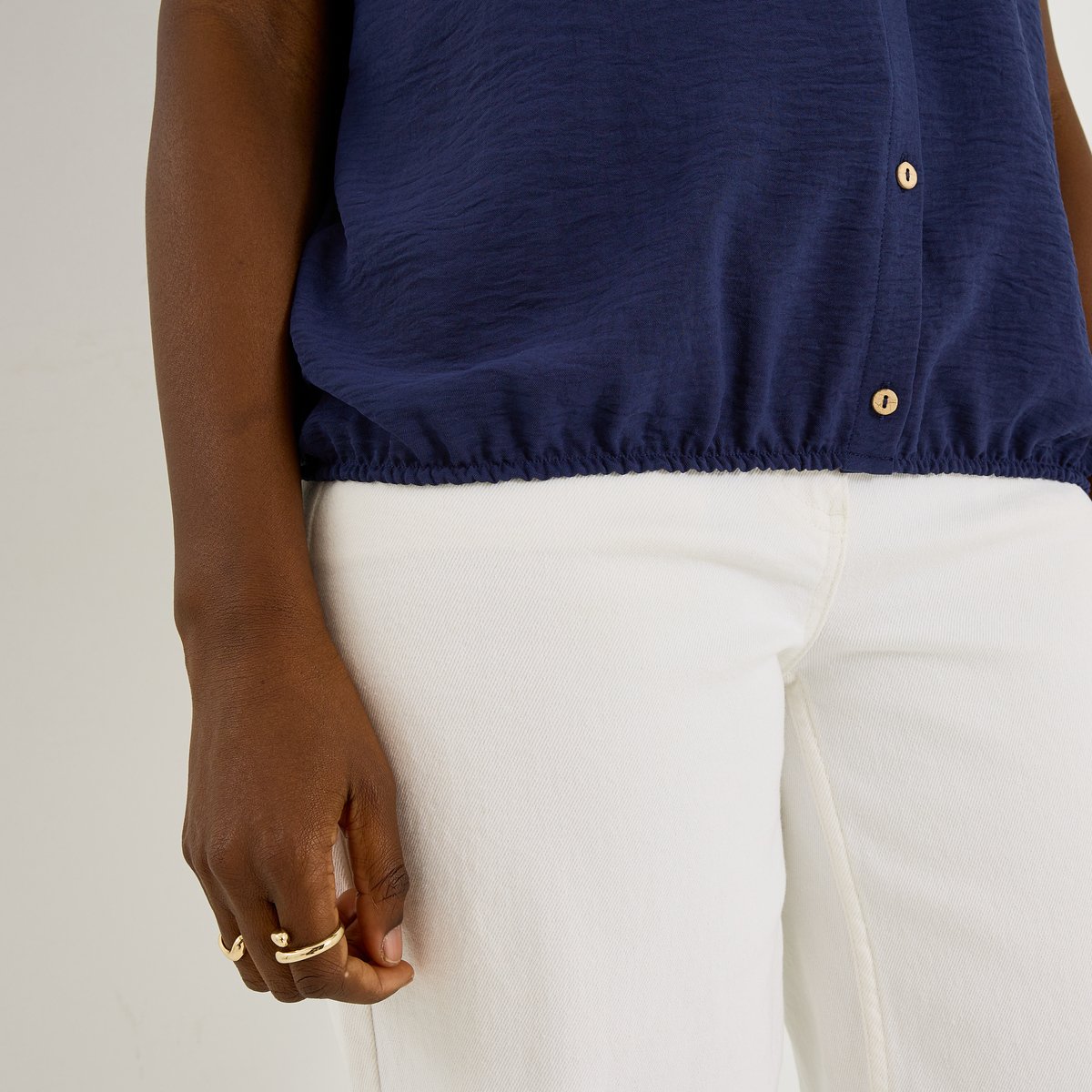Chemise fluide manches courtes bleu marine, GRAIN DE MALICE