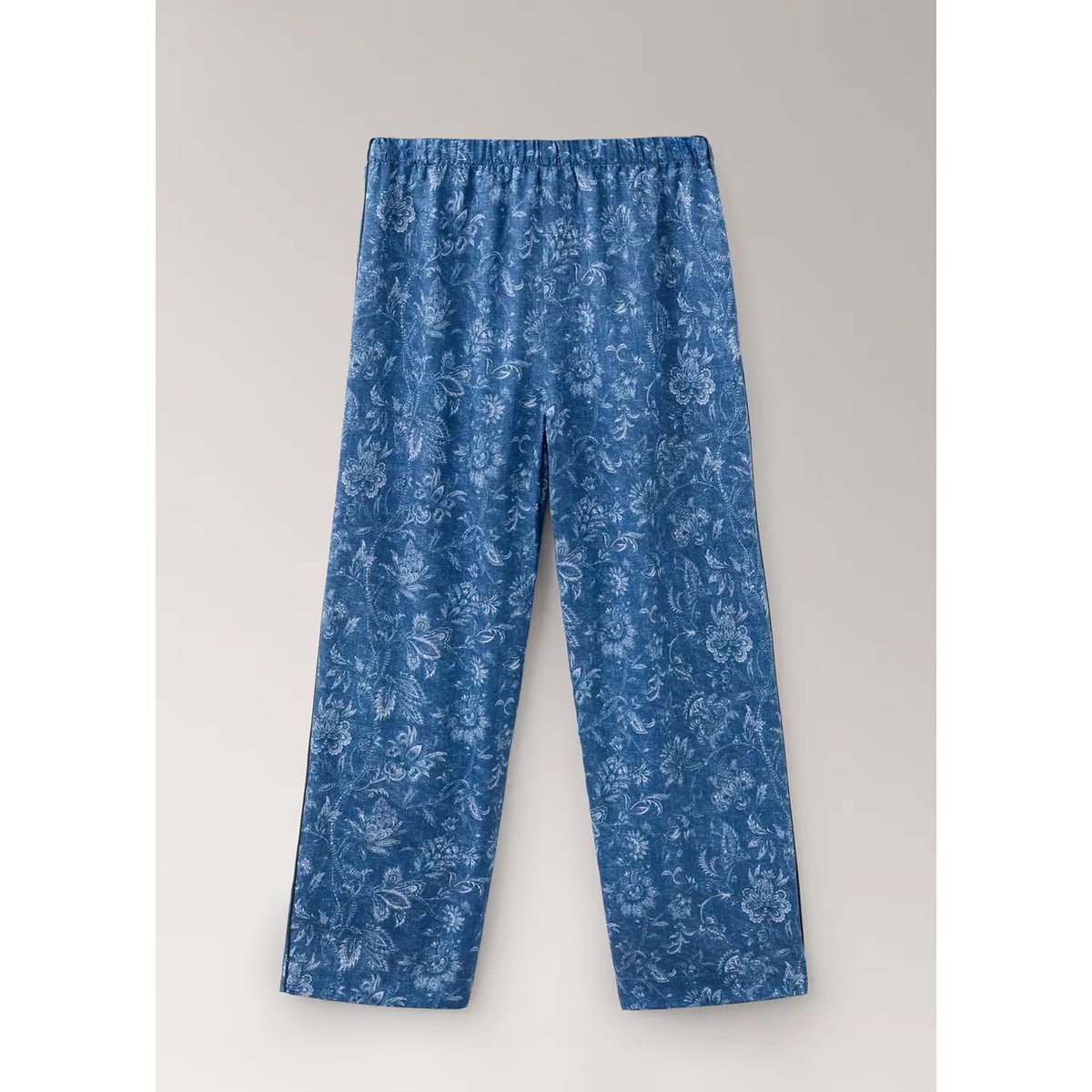 Pantalon pyjama imprimé passepoil bleu marine, MANGO
