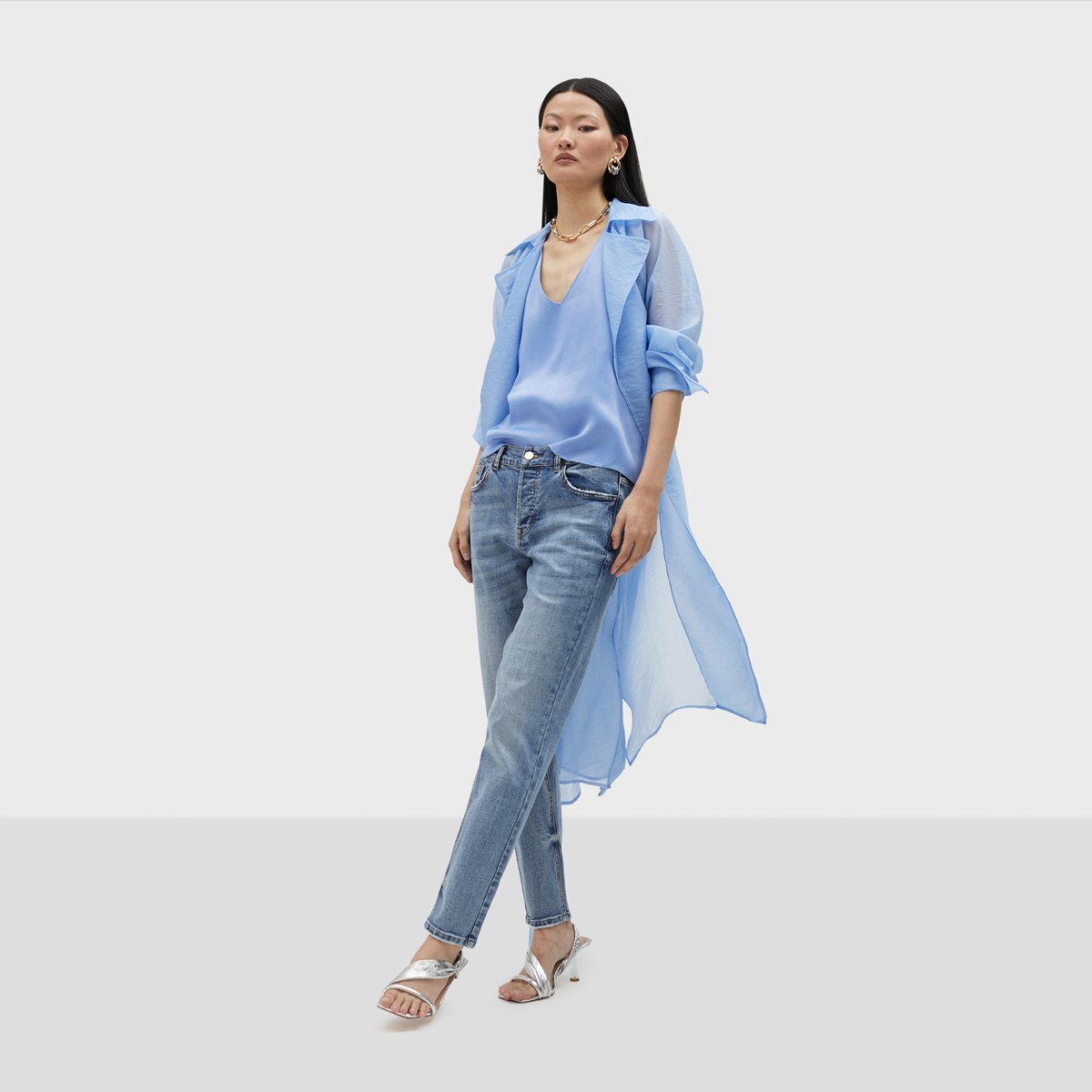Trench-coat léger transparent ciel, LOLA CASADEMUNT