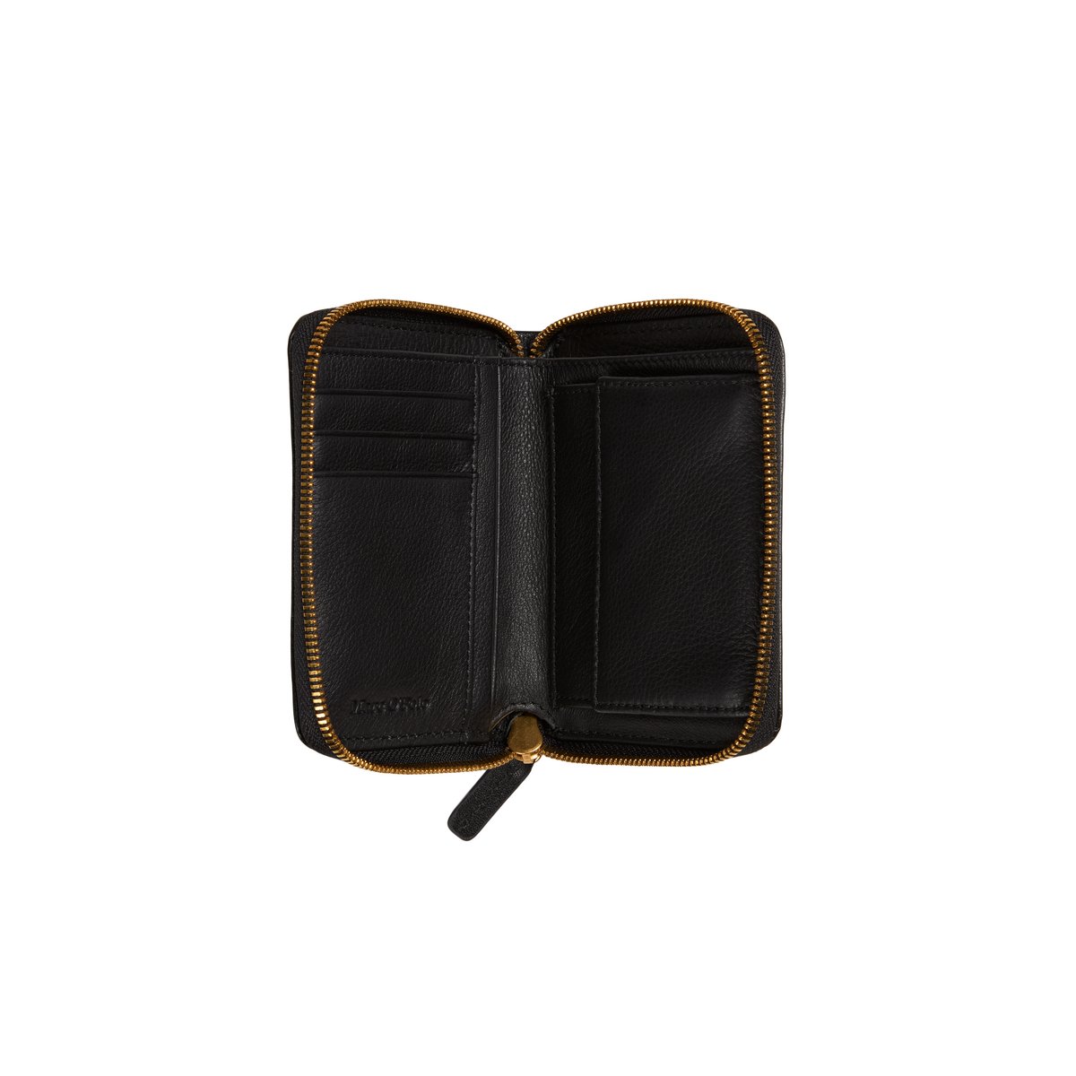 Porte-monnaie à fermeture éclair, modèle Ellis en cuir de vachette de haute qualité noir, MARC O'POLO