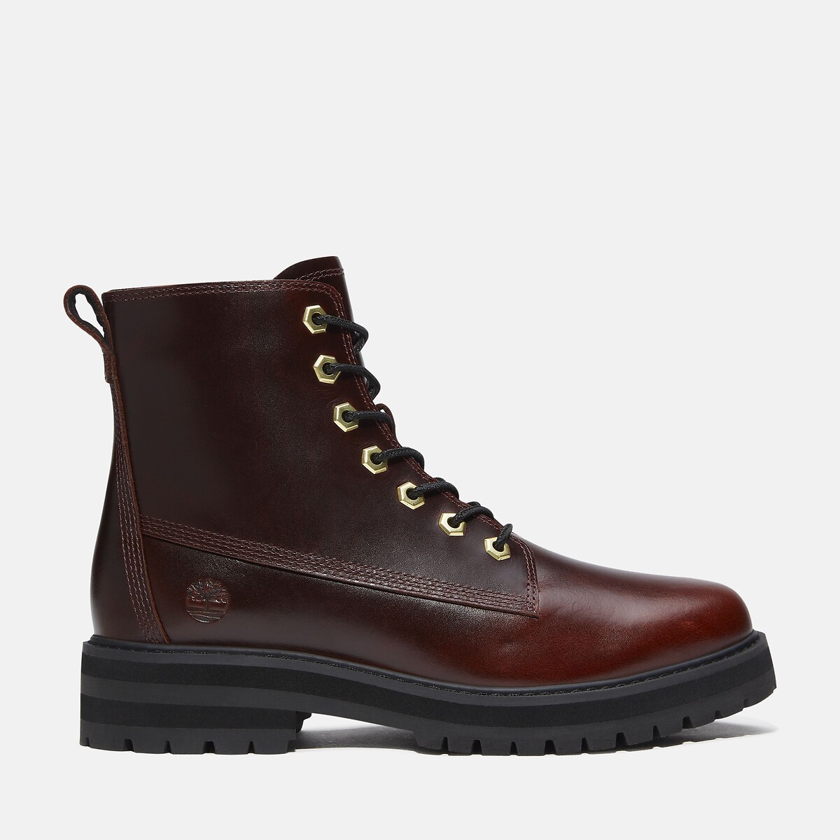 Bottines à lacets en cuir BRITTON DRIVE MID LACE bordeaux, TIMBERLAND