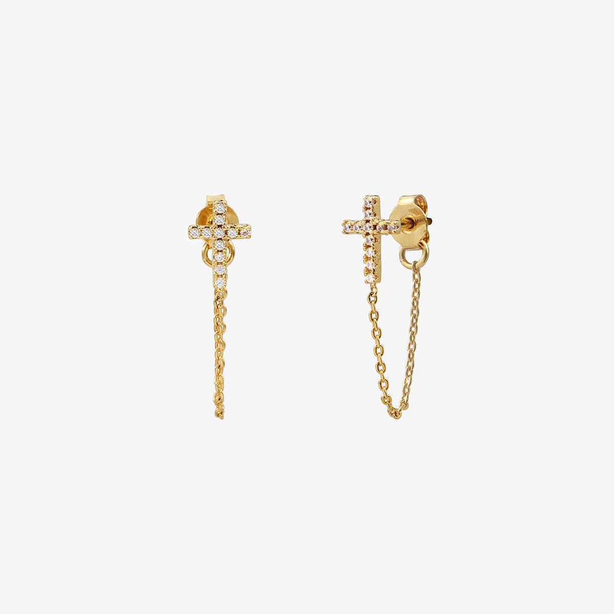 Boucles d'oreilles à l'unité doré à l'or fin bella blanc, CAROLINE NAJMAN