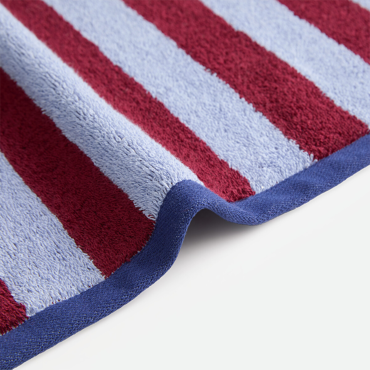 Serviette éponge rayée, en éponge bouclette 500g, DANI BICOLORE bordeaux/bleu, LA REDOUTE INTERIEURS