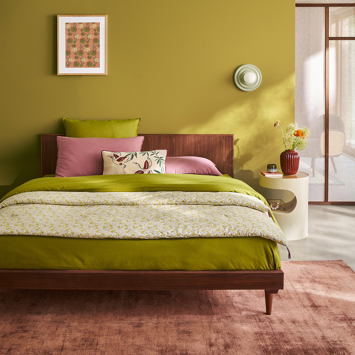 Bett + Bettkasten aus Walnussholz und Walnussfurnier, QUILDA nussholz, LA REDOUTE INTERIEURS