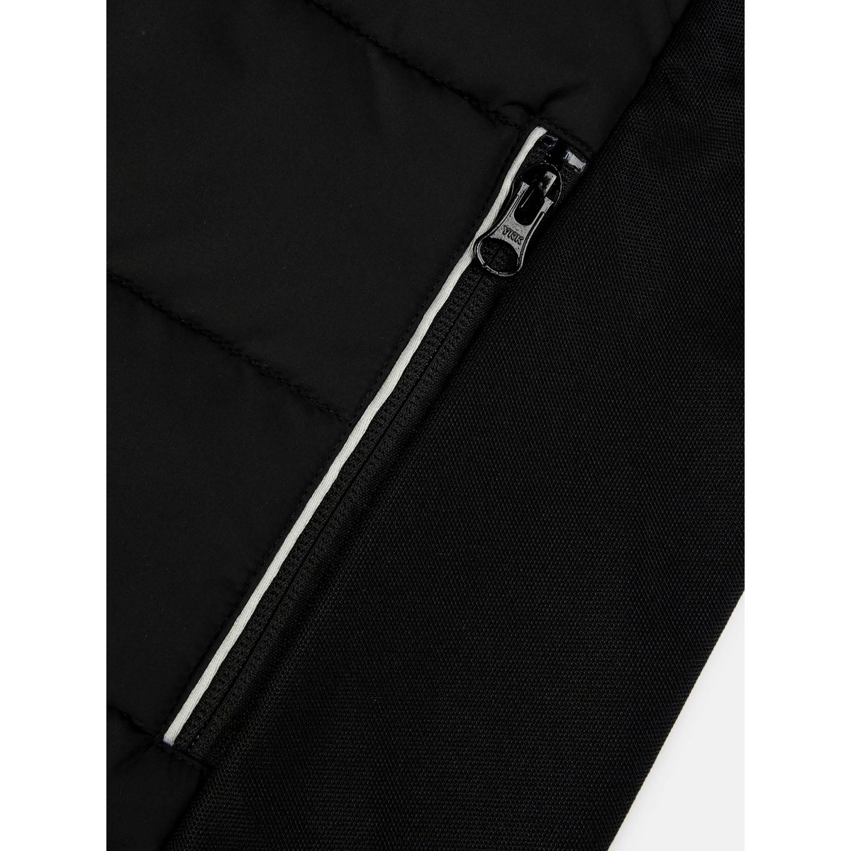 Veste zippée à capuche matelassée bi-matière Hybride black, LE COQ SPORTIF