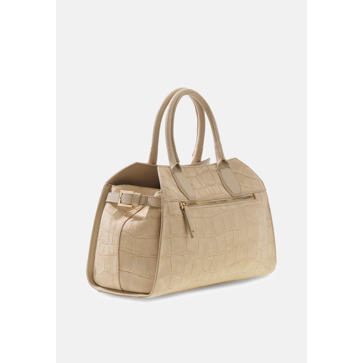 Liza Mini Sacoche En Cuir Véritable beige, GUESS