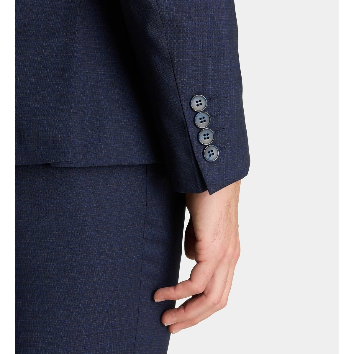 Veste de costume slim trevise en laine bleu, COMPTOIR GL