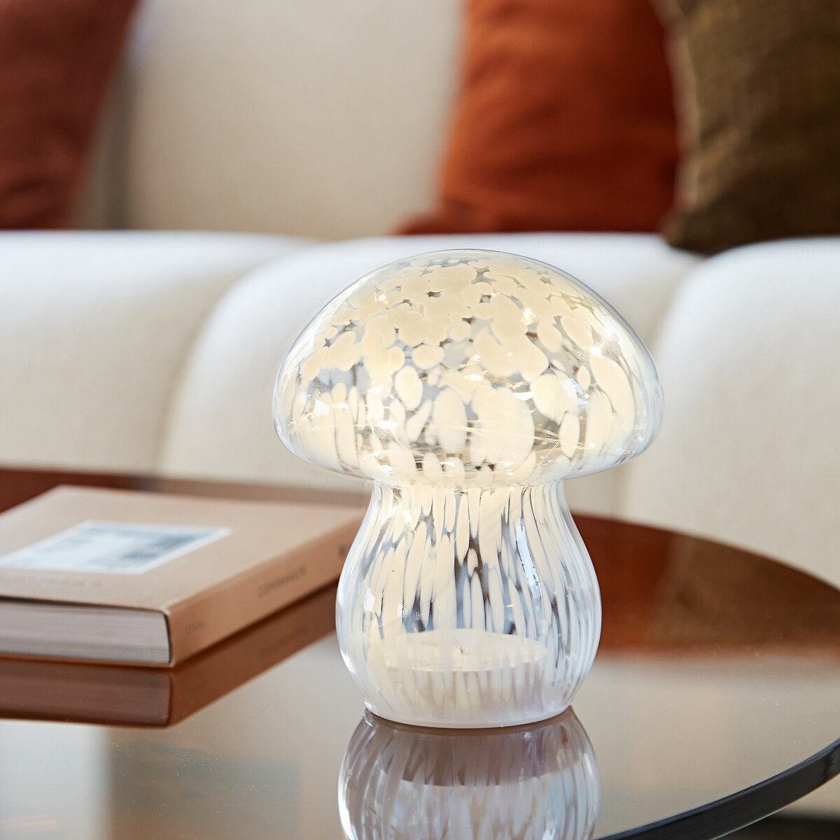 Lampe décorative champignon à LED en verre, Onoki blanc, LA REDOUTE INTERIEURS