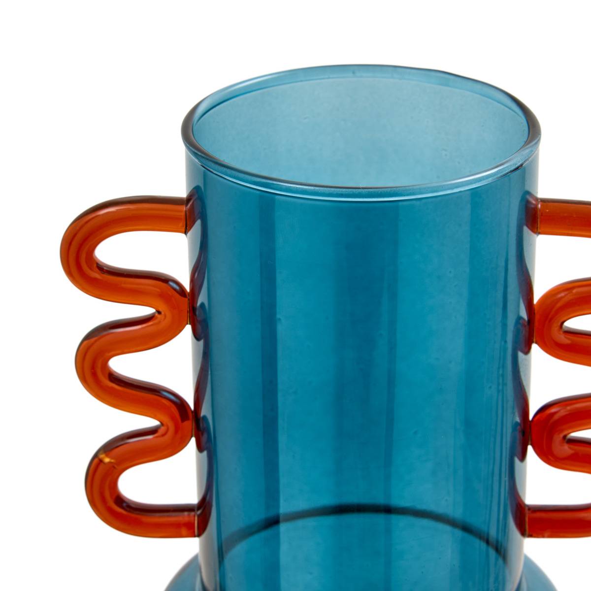 Vase avec anses H 17 cm HOMY orange, ATMOSPHERA