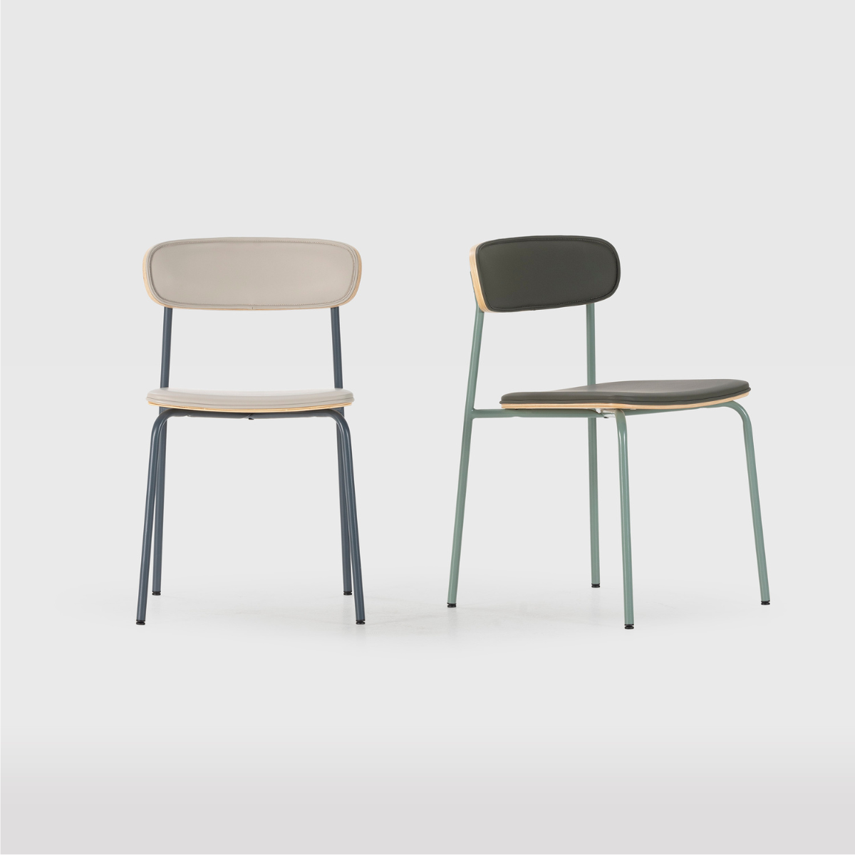 Lot de 2 Chaises en similicuir AYA beige, CALICOSY
