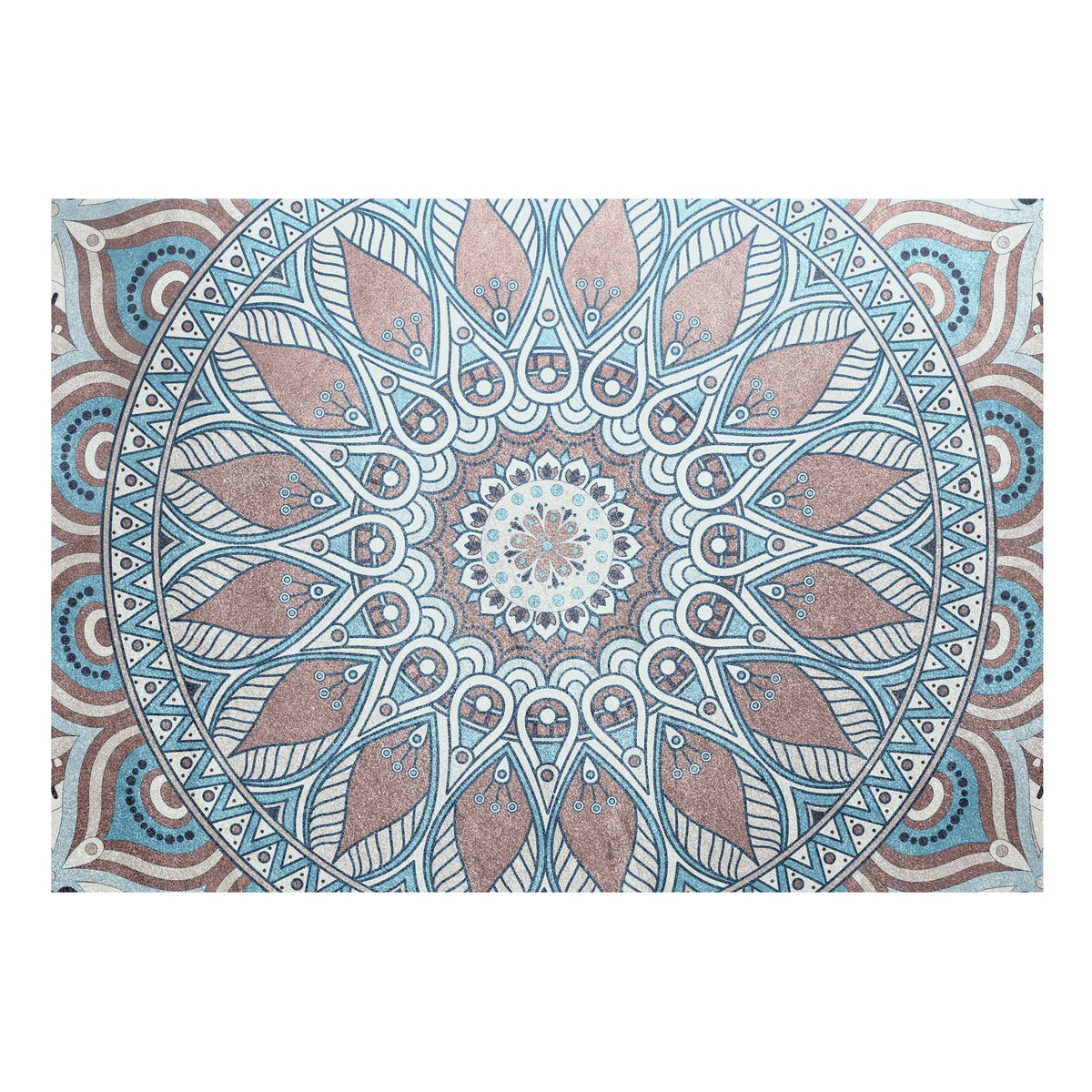 Papier peint intissé panoramique Orient Oriental Circle gris / argent, EDEN