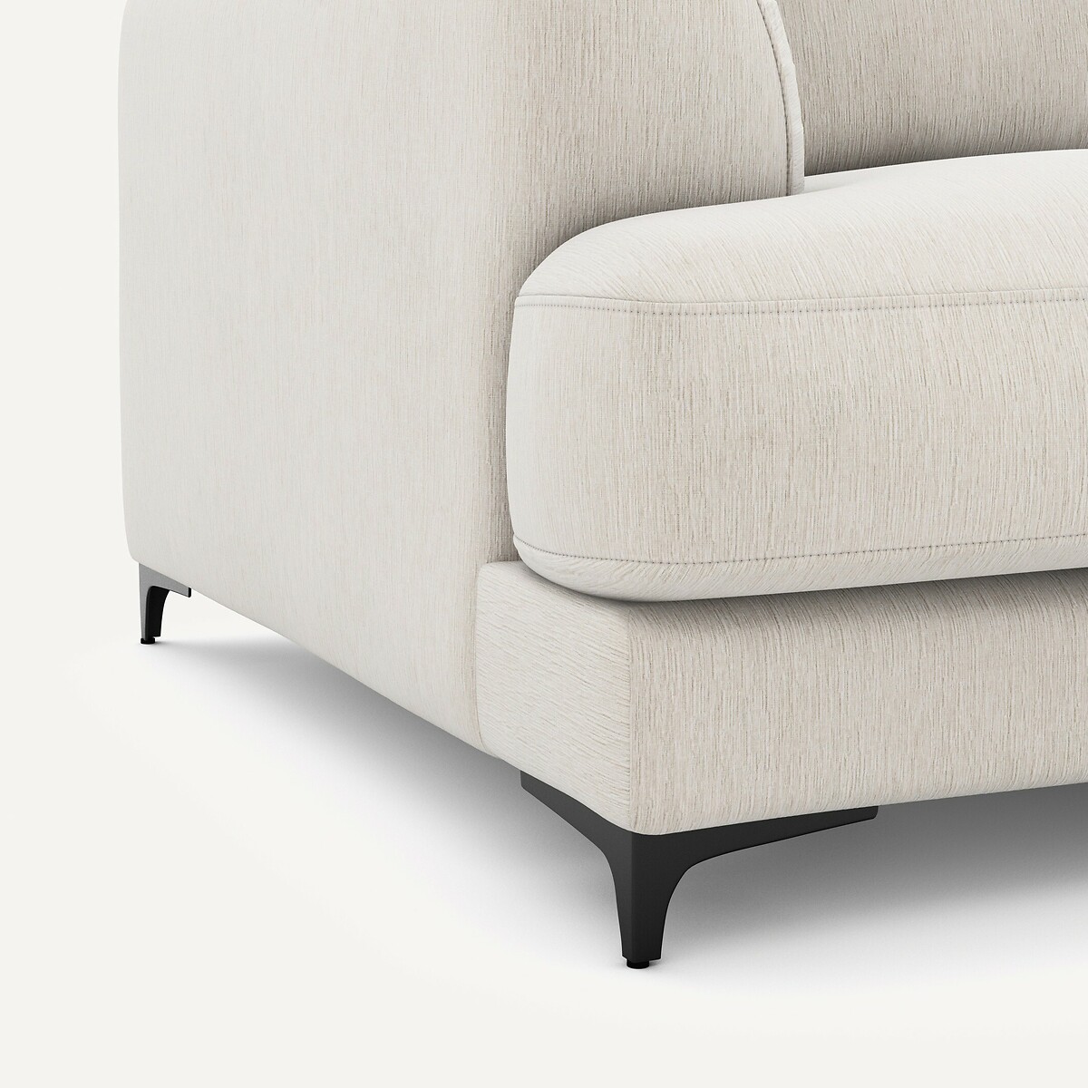 Canapé 3P convertible velours chenille, Marsile blanc, AM.PM