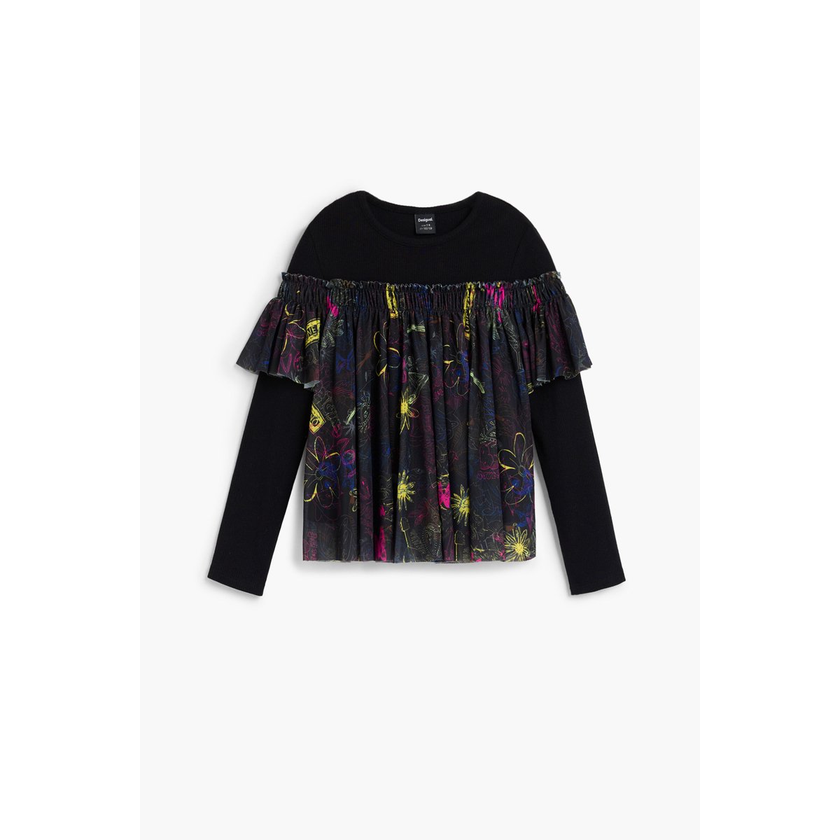 T-SHIRT À IMPRIMÉ FLORAL noir, DESIGUAL