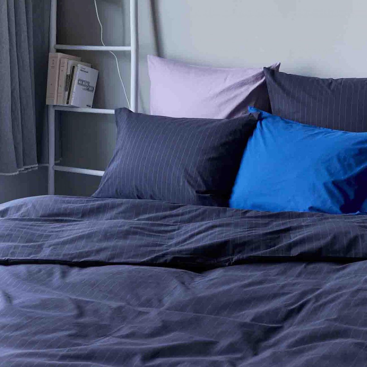 Housse de couette Line blue, LA CERISE SUR LE GATEAU