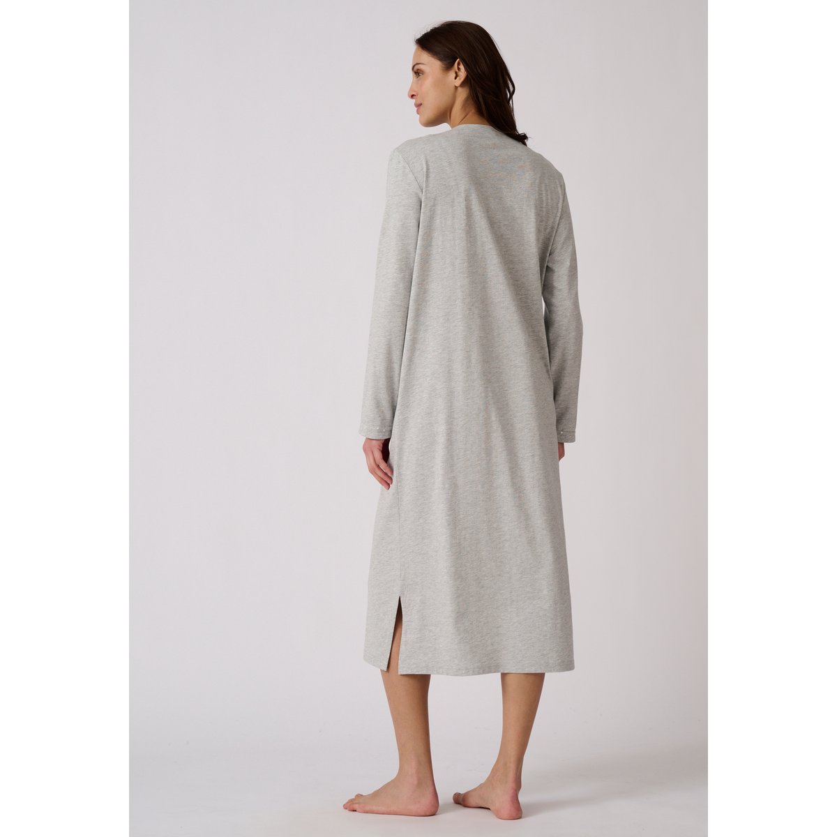 Liquette maille jersey, long 120 cm gris pois, DAMART