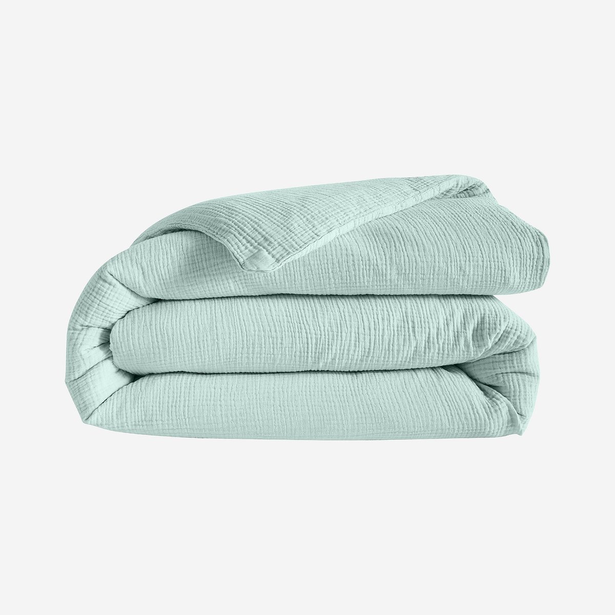 Housse de couette en double gaze de coton ARIELLE vert clair, HABITAT