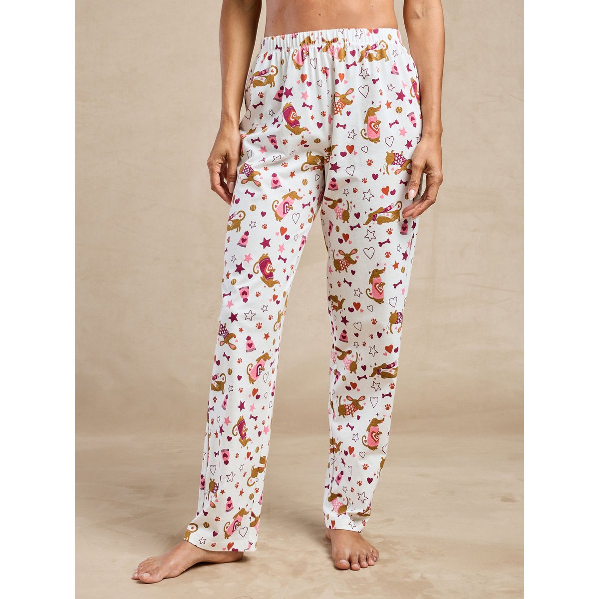 Lot de 2 pyjamas femme maille jersey imprimé fond blanc, DAXON