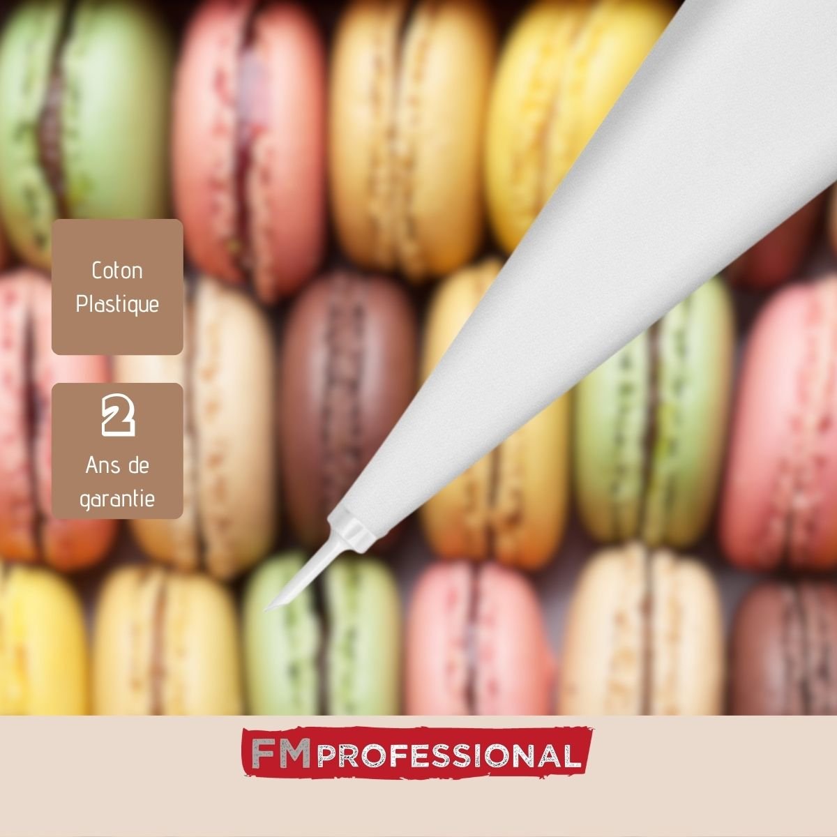Poche à douille 4 douilles PATISSERIE blanc, FM PROFESSIONAL