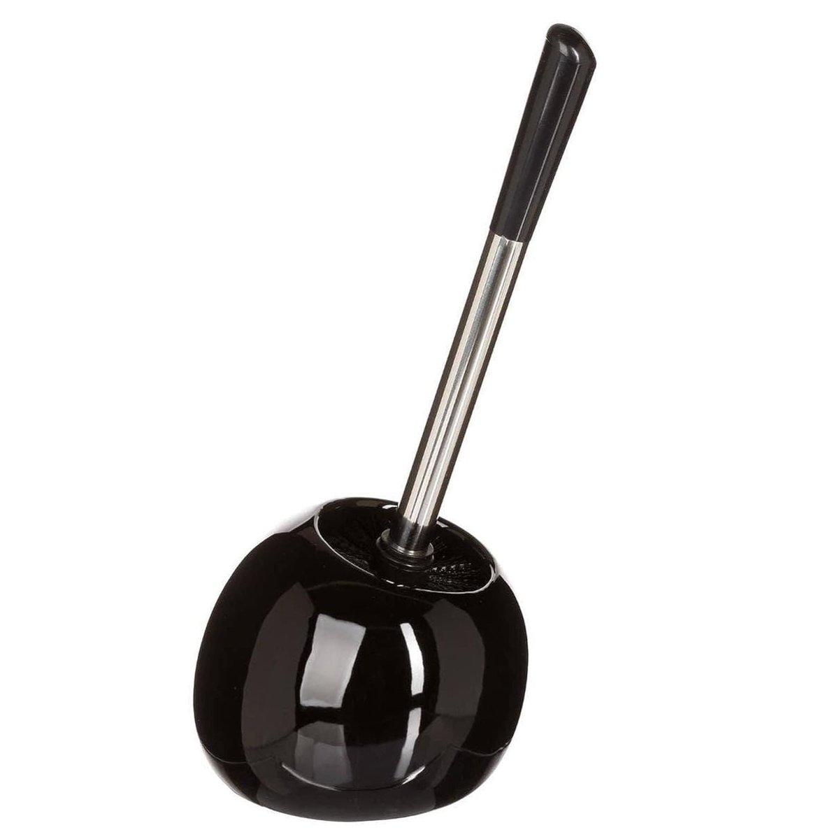 Brosse WC avec Porte-Brosse - Design Moderne et Compact noir, EDEN