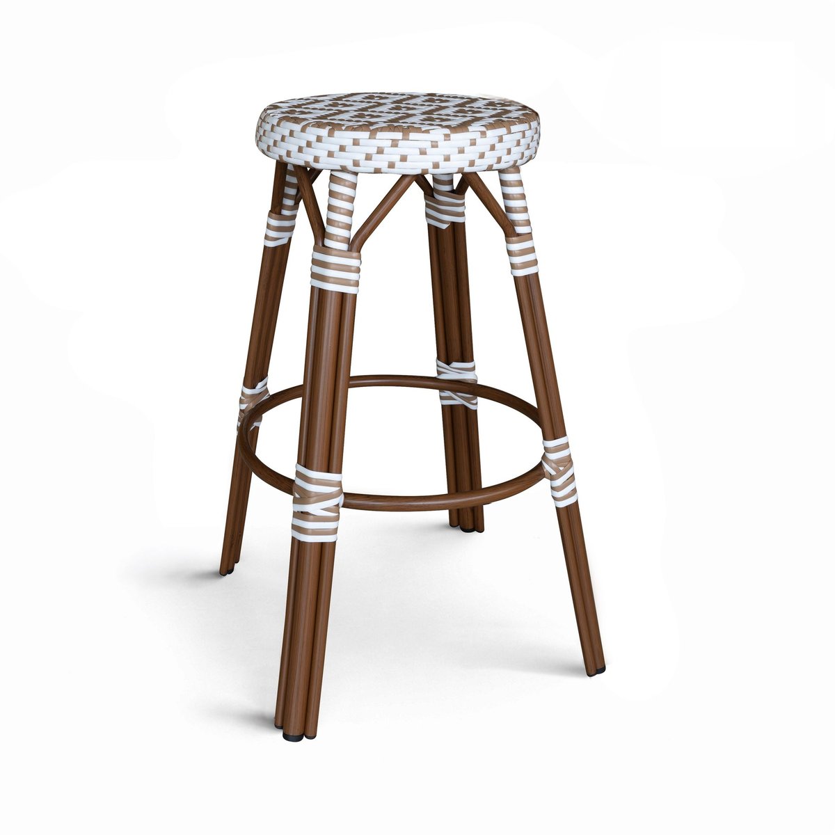 Tabouret de bar extérieur effet rotin naturel, SCALA noisette, NOW'S HOME