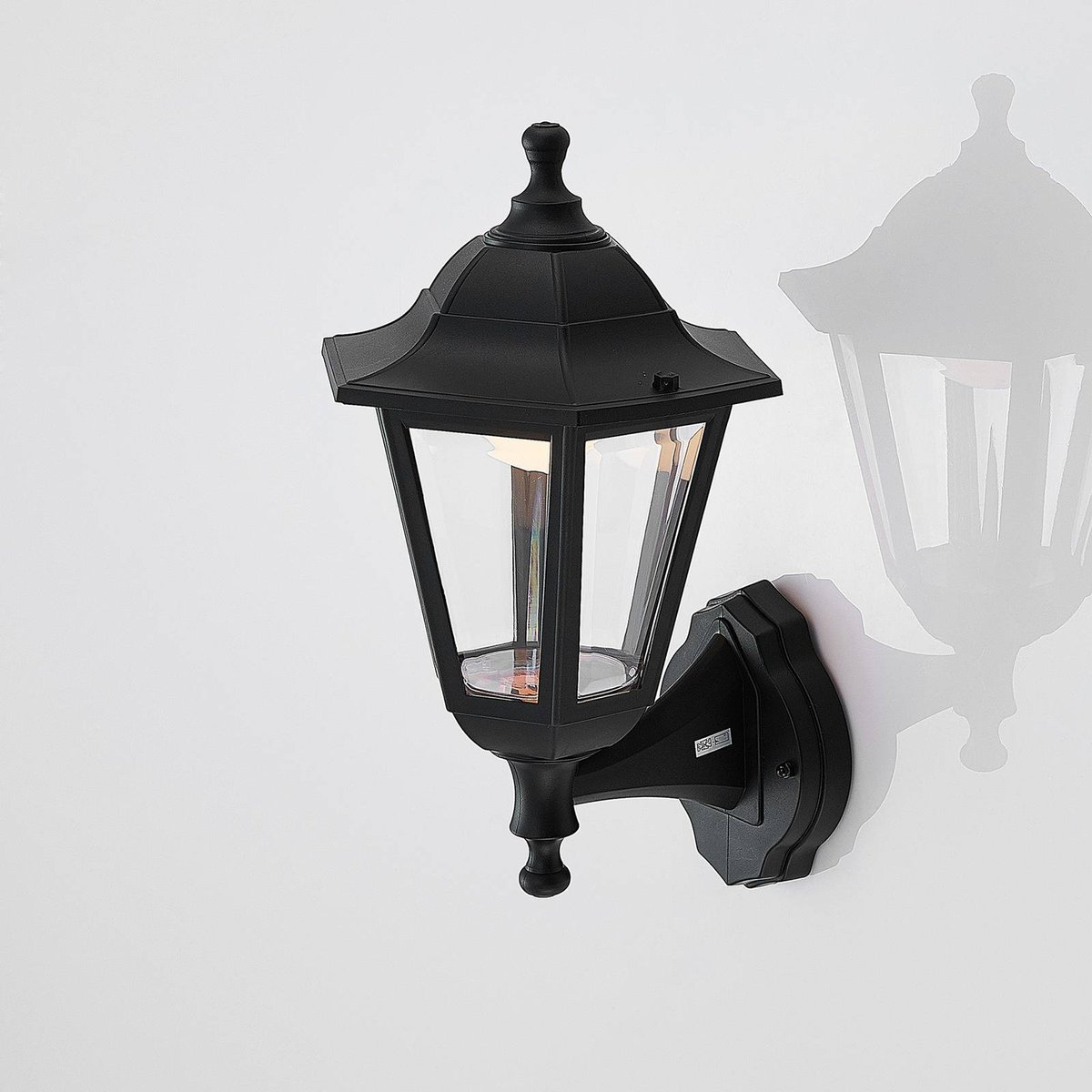 Applique extérieure antiqueLED, Iavo noir (ral 9005), transparent, LINDBY