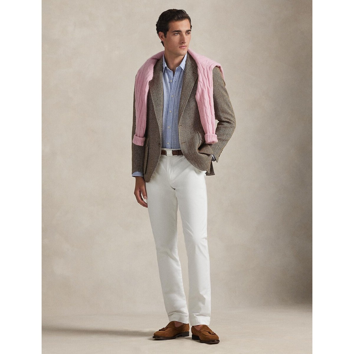 Chemise rayée en lin Custom Fit rayé bleu/blanc, POLO RALPH LAUREN