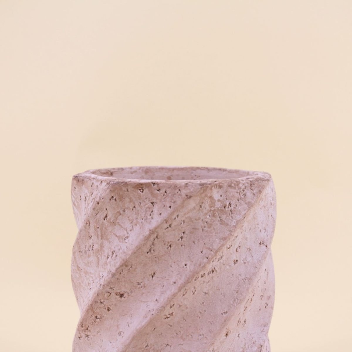 Vase twist imitation travertin, H15cm beige, ORNAMI