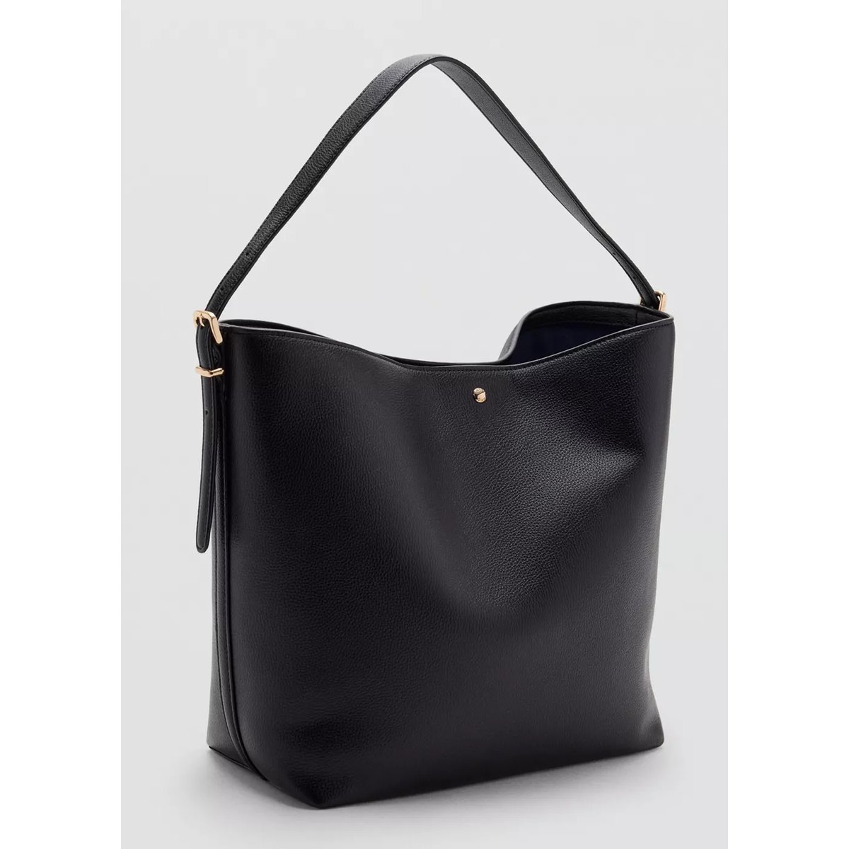 Grand sac seau à boucle noir, MANGO