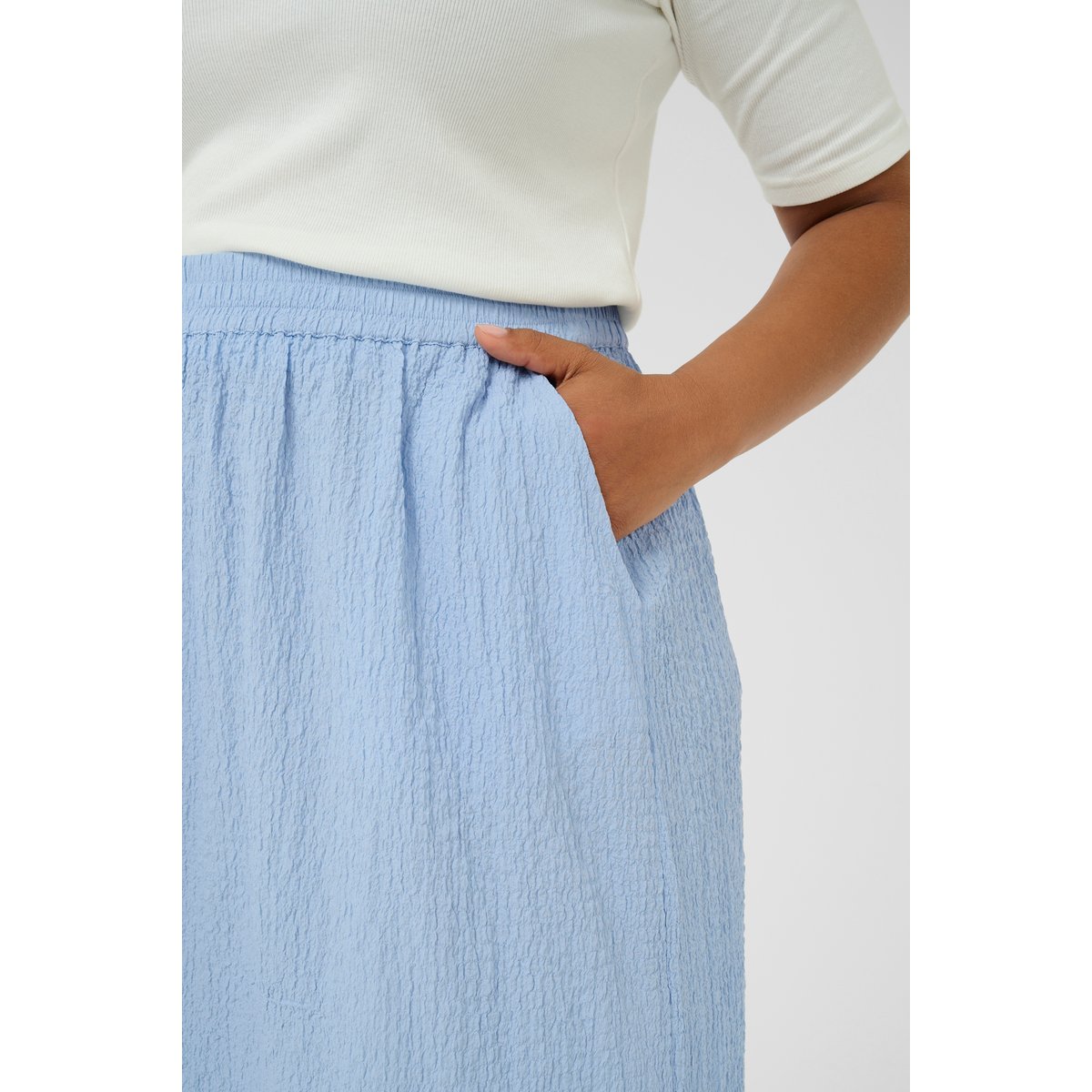 Skirt bleu soft chambray, KAFFE CURVE