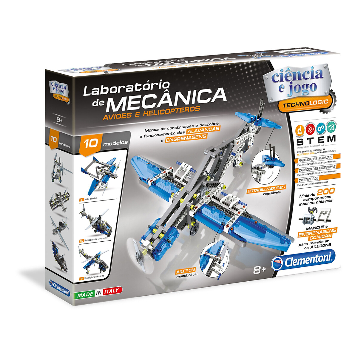 Brinquedo "Laboratório de mecânica - Aviões helicopteros", Clementoni multicolor, CLEMENTONI
